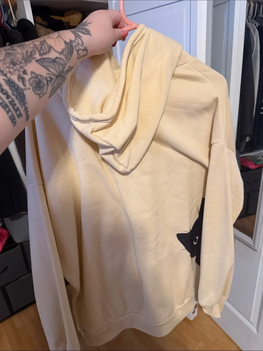 Yellow Cat Graphic Hoodie for Cats Lovers - Unbranded